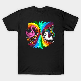Unicorn Flamingo Party T-Shirt